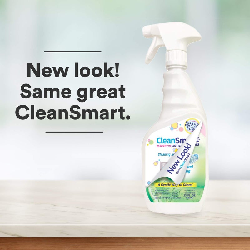 CleanSmart Nursery & High Chair Cleaner, 23 Ounce Bottle (Pack of 2), Hypochlorous Naturally Kills 99.9% of Viruses like RSV & Flu with Zero Residue - Image 2